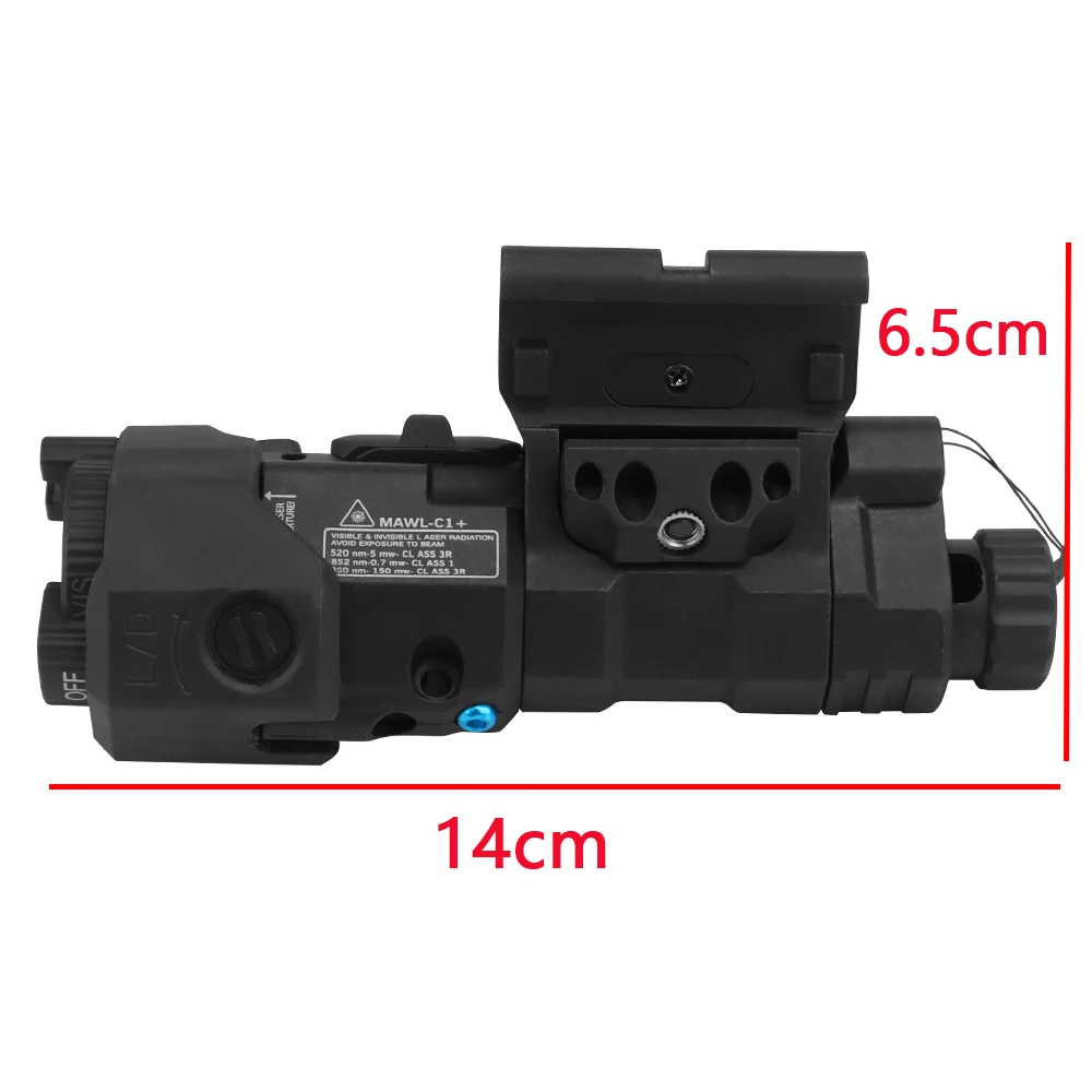 MAWL táctico C1 + caja de batería portátil para caza CR123/AAA, caja impermeable, montaje en riel, accesorios para pistola de Paintball Airsoft - imagen 4