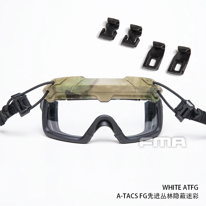 Gafas de seguridad tácticas Airsoft para casco, gafas protectoras de riel guía, antiniebla, antipolvo, lente de 3MM de espesor, juego de disparos CS - imagen 5
