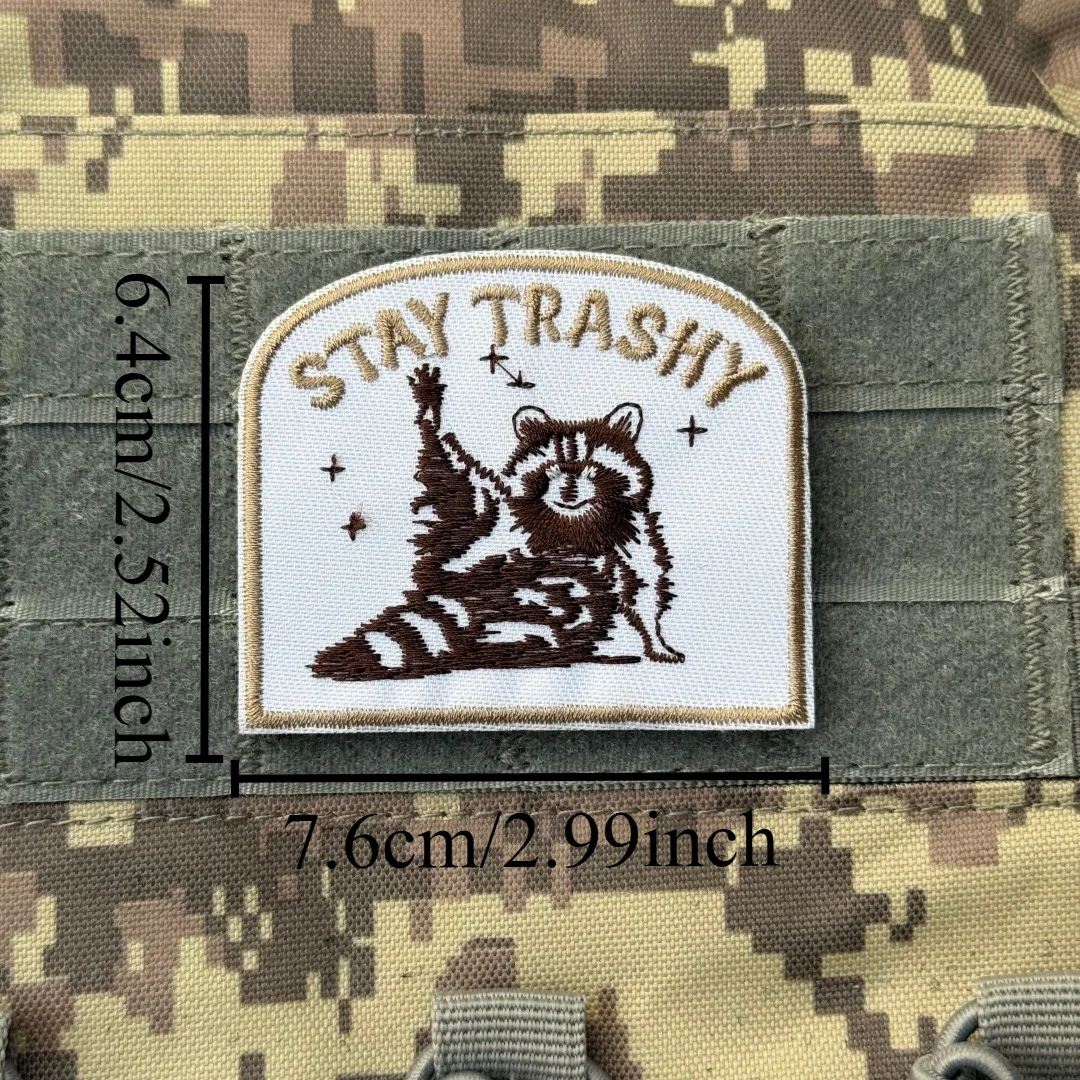 Parche de mapache, insignia de moral divertida, parche militar táctico bordado, parches de gancho y bucle, mochila, pegatina con apliques personalizados - imagen 5