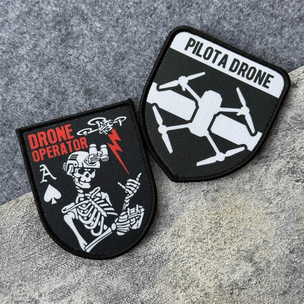 Parche "Drone Pilot", insignia de moral táctica, parches de gancho y bucle impresos en ropa, brazalete militar, pegatina para mochila
