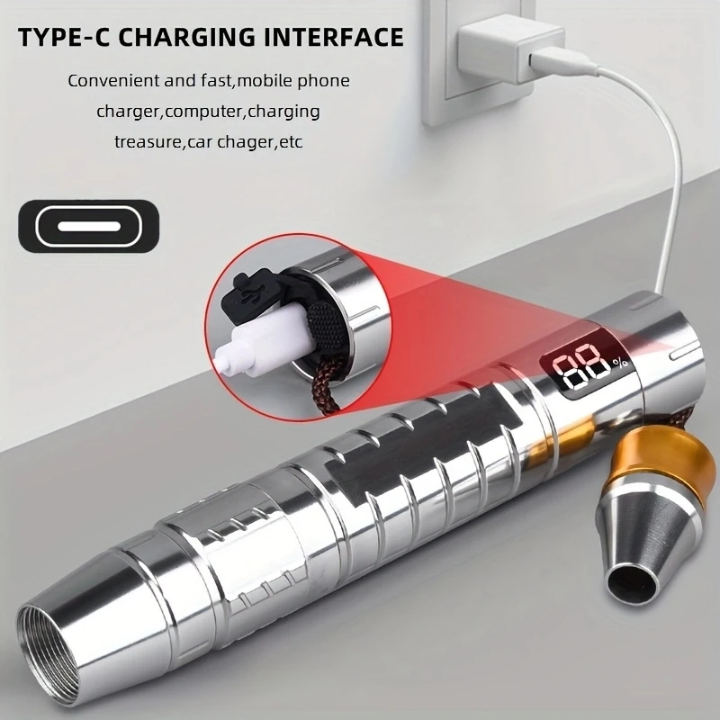 Linterna LED LCD recargable por USB, marcador de manchas de mascotas, piedra de Jade, luz de escorpión, 365nm, UV, blanco, amarillo, 3 en 1 - imagen 5