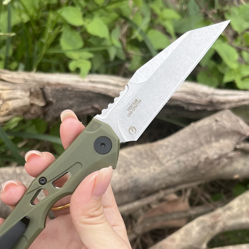 Cuchillo plegable automático con mango de aluminio de aviación, hoja de CPM-154, herramienta de autodefensa táctica, cuchillos de bolsillo - imagen 4