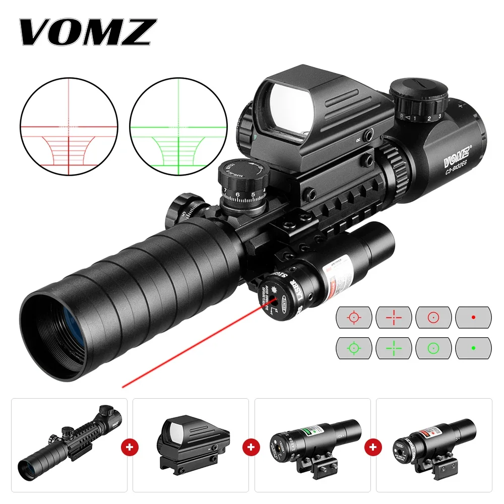 VOMZ 3-9x32 visor holográfico verde iluminación táctica caza