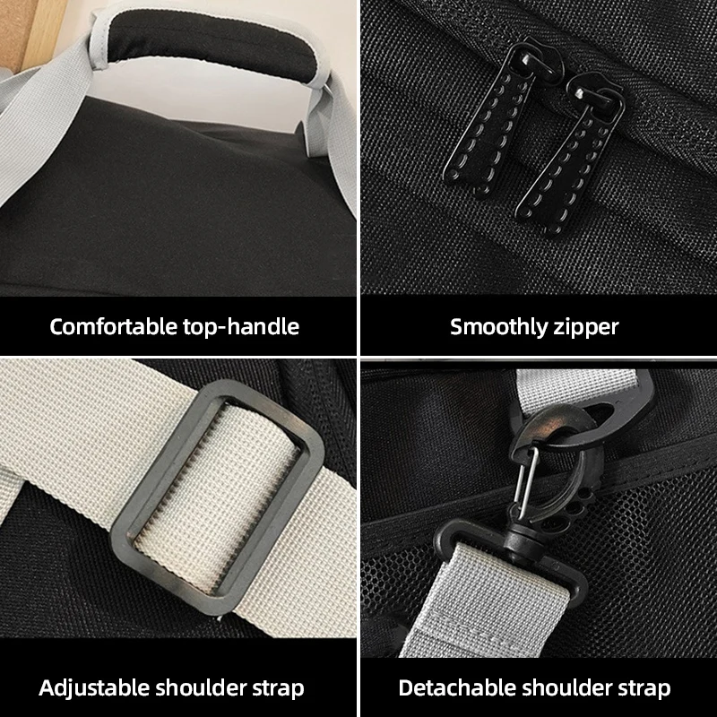 Bolsa de Fitness al aire libre para viajar, acampar, compartimento para zapatos de gran capacidad, bolso de separación en seco y húmedo, bolsas deportivas para entrenamiento de gimnasia y Yoga - imagen 5