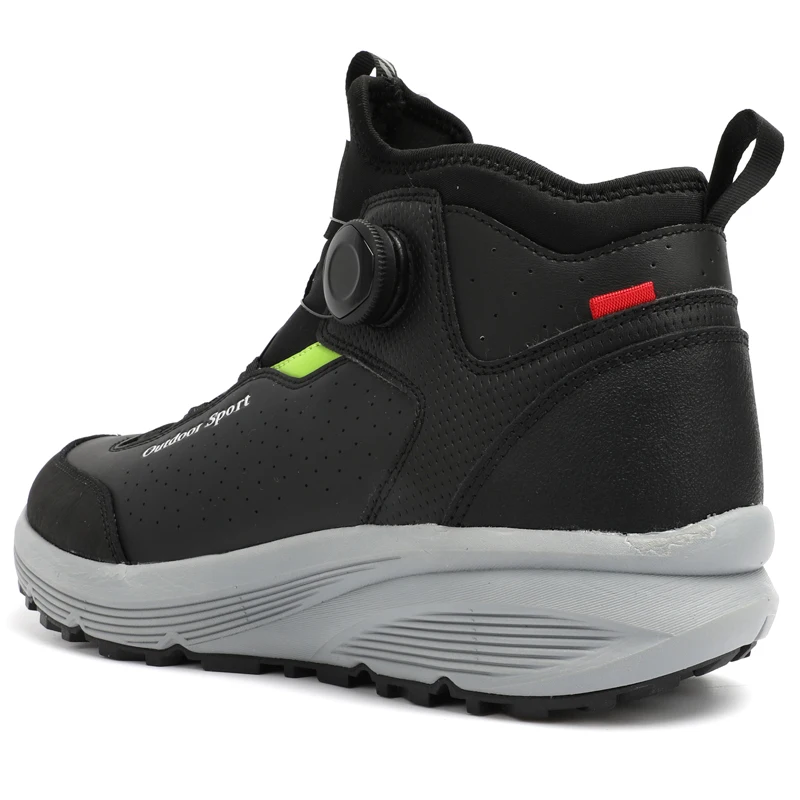 HIKEUP-zapatos de senderismo impermeables para hombre, botas de seguridad para acampar, Escalada, Deportes tácticos negros - imagen 5