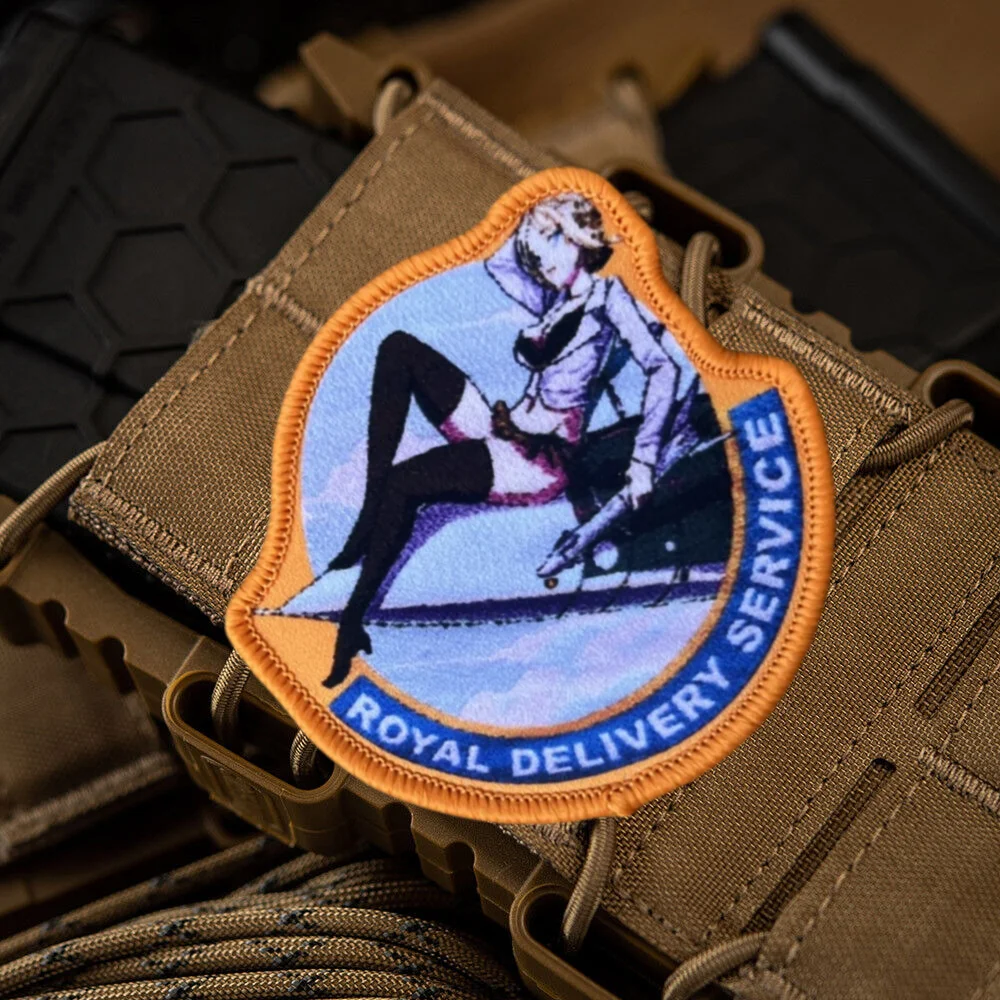 Parche de servicio de entrega real, insignia de moral táctica, parches de gancho y bucle impresos para ropa, pegatinas para casco de equipo militar - imagen 2
