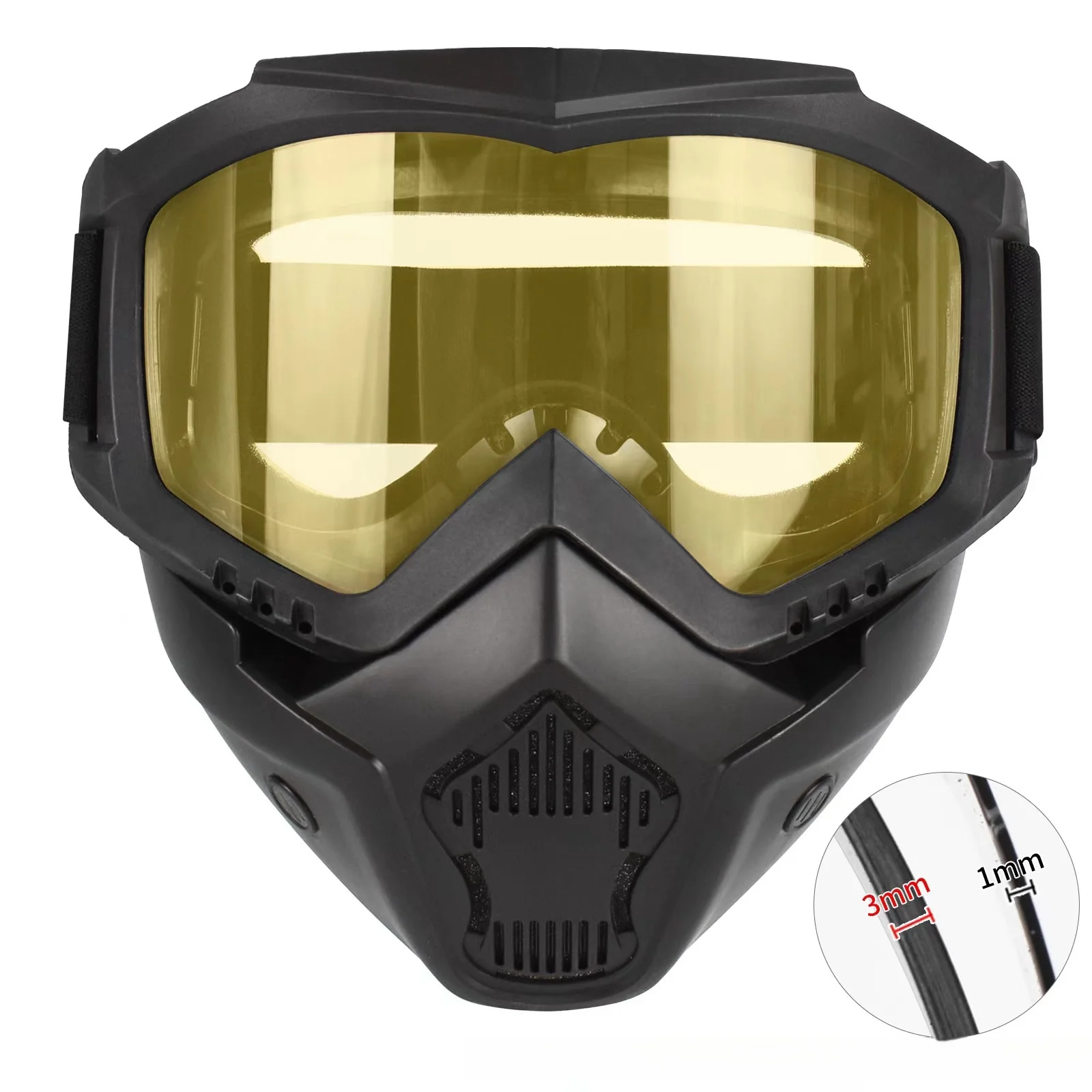 Gafas de Motocross a prueba de polvo, gafas de motocicleta ajustables, transpirables, protector de cara completa, máscara todoterreno para moto de cross - imagen 4