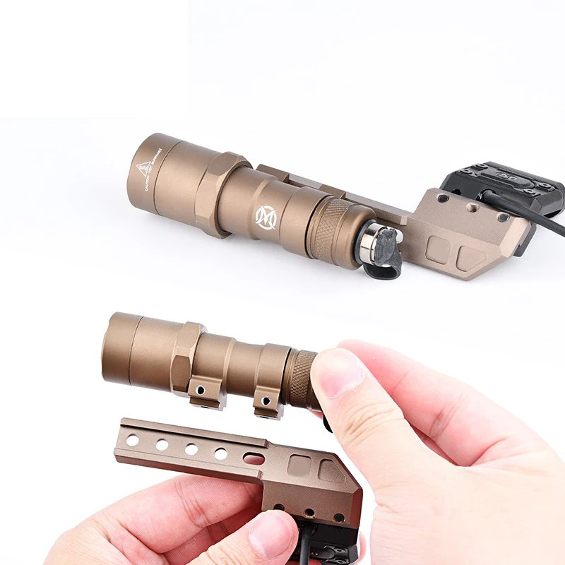 WADSN-linterna táctica SF M600 M600C M300 Airsoft, Base de montaje compensado, arma, Rifle, luz, interruptor ModButton, antorcha exploradora de flanco - imagen 4