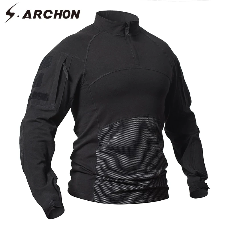 S.ARCHON-camisas militares tácticas para hombres, camiseta de combate de camuflaje, camisetas casuales de manga larga de soldado de campo de batalla de la fuerza del ejército - imagen 5