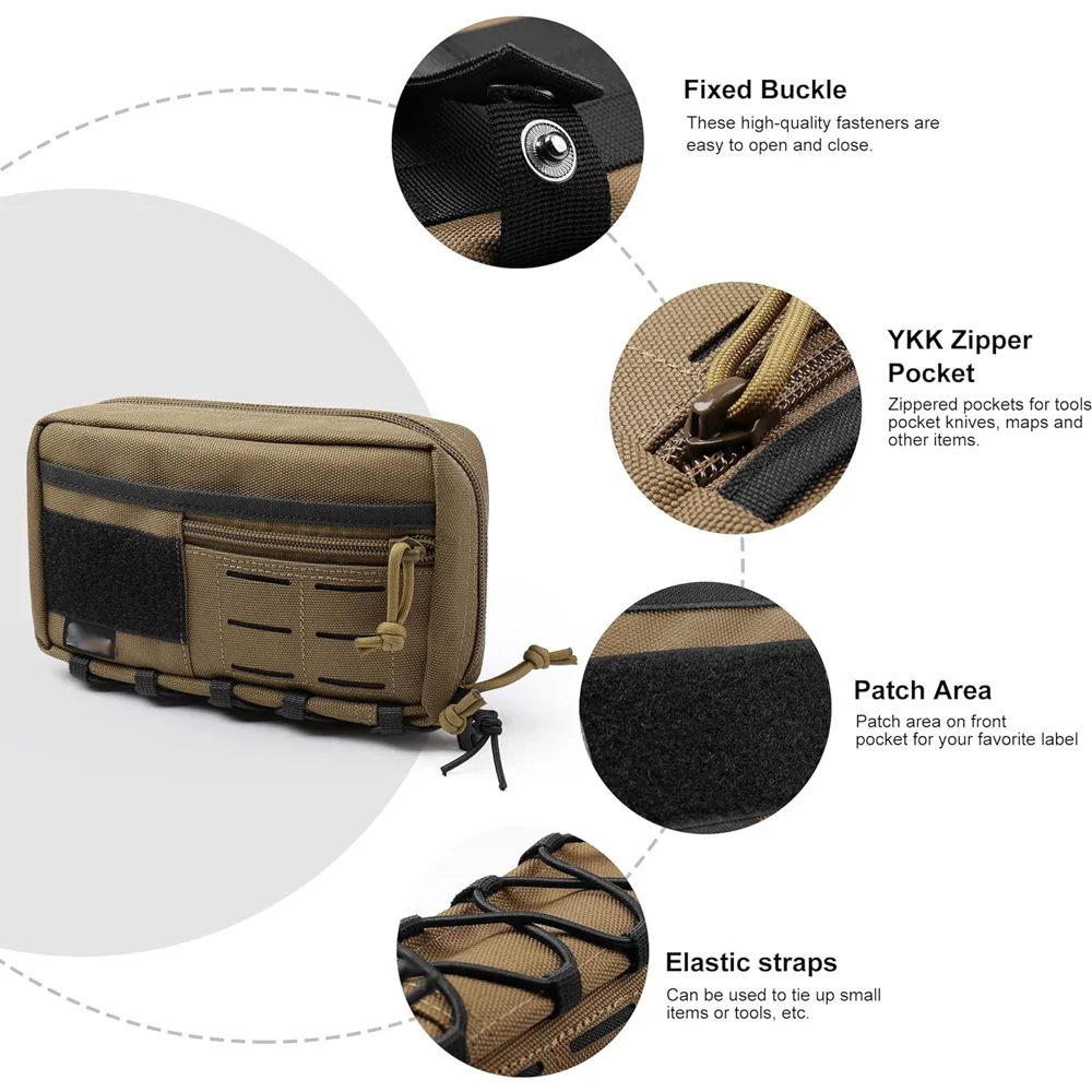 Bolsa táctica Molle utilitaria, Mini bolsa de herramientas EDC para aparejo de pecho, chaleco Airsoft, cinturón de batalla, accesorio, bolsa adicional para paquete - imagen 4