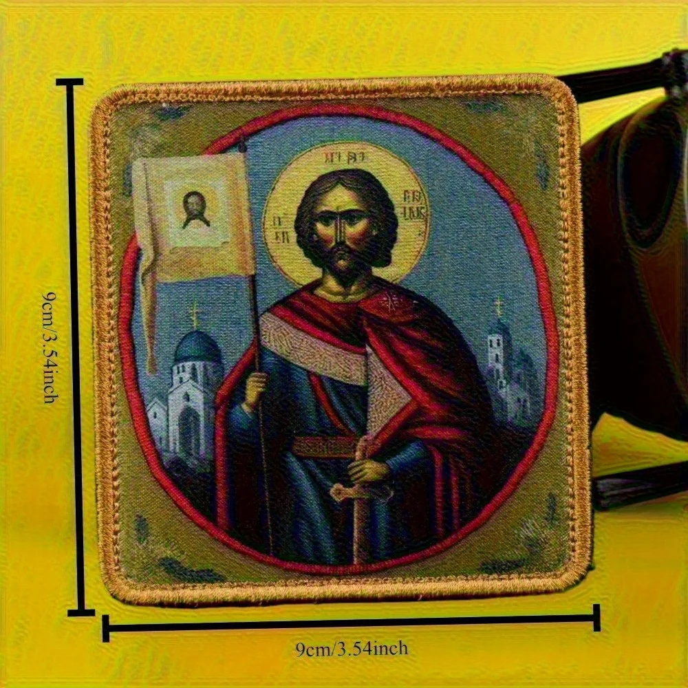 Parche táctico impreso idol de Alexander Nevsky, parches de gancho y bucle, insignia de moral militar, apliques, brazalete, pegatinas para mochila - imagen 3