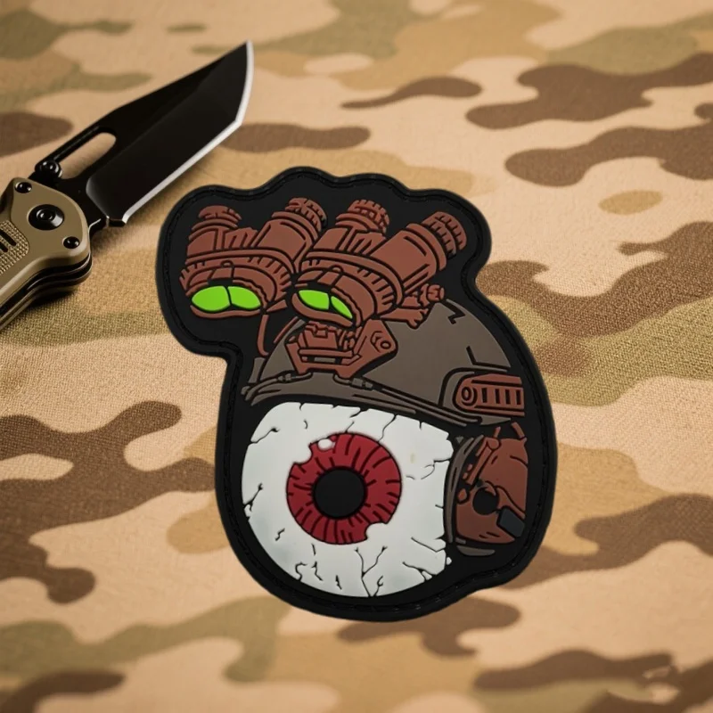 Parche de PVC 3D "Instrumento de visión nocturna", insignia de moral táctica, parches militares con gancho, pegatinas para mochila para ropa - imagen 4
