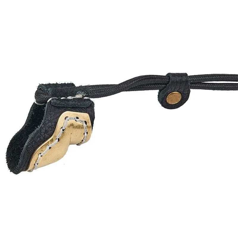 Equipo Protector de tiro con arco, Protector de dedo de anillo de pulgar de cobre de piel de vaca tradicional - imagen 5