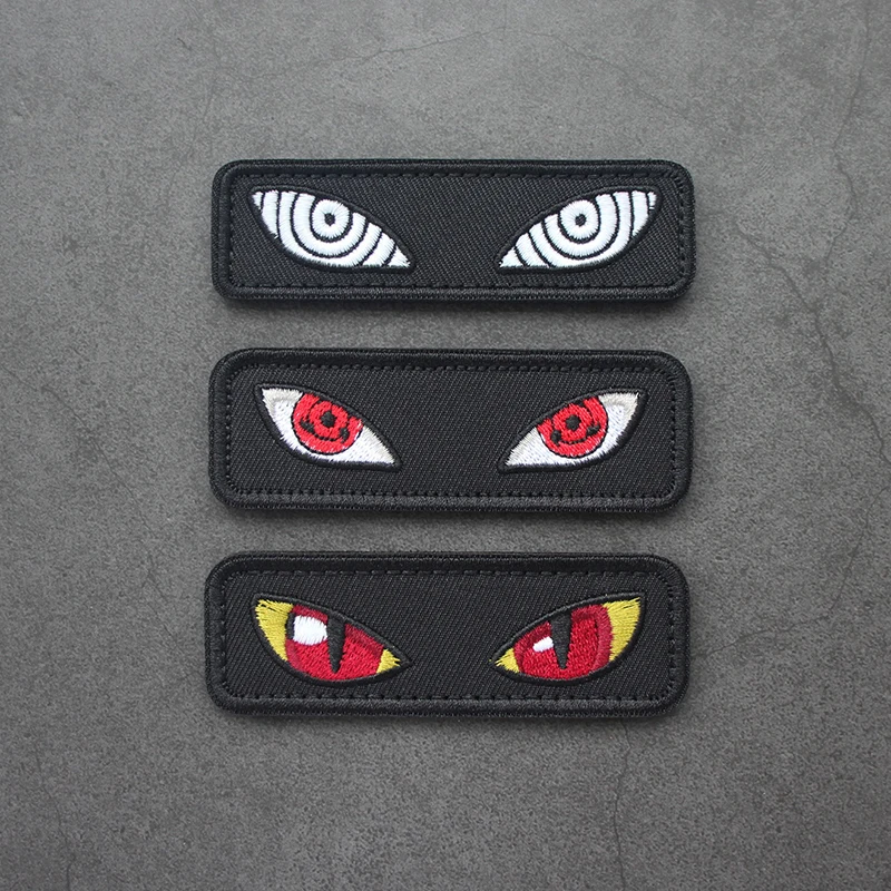 Parche bordado luminoso de ojo de gato, insignias de brazalete táctico de ojo de reencarnación para decoración de bolsas de ropa