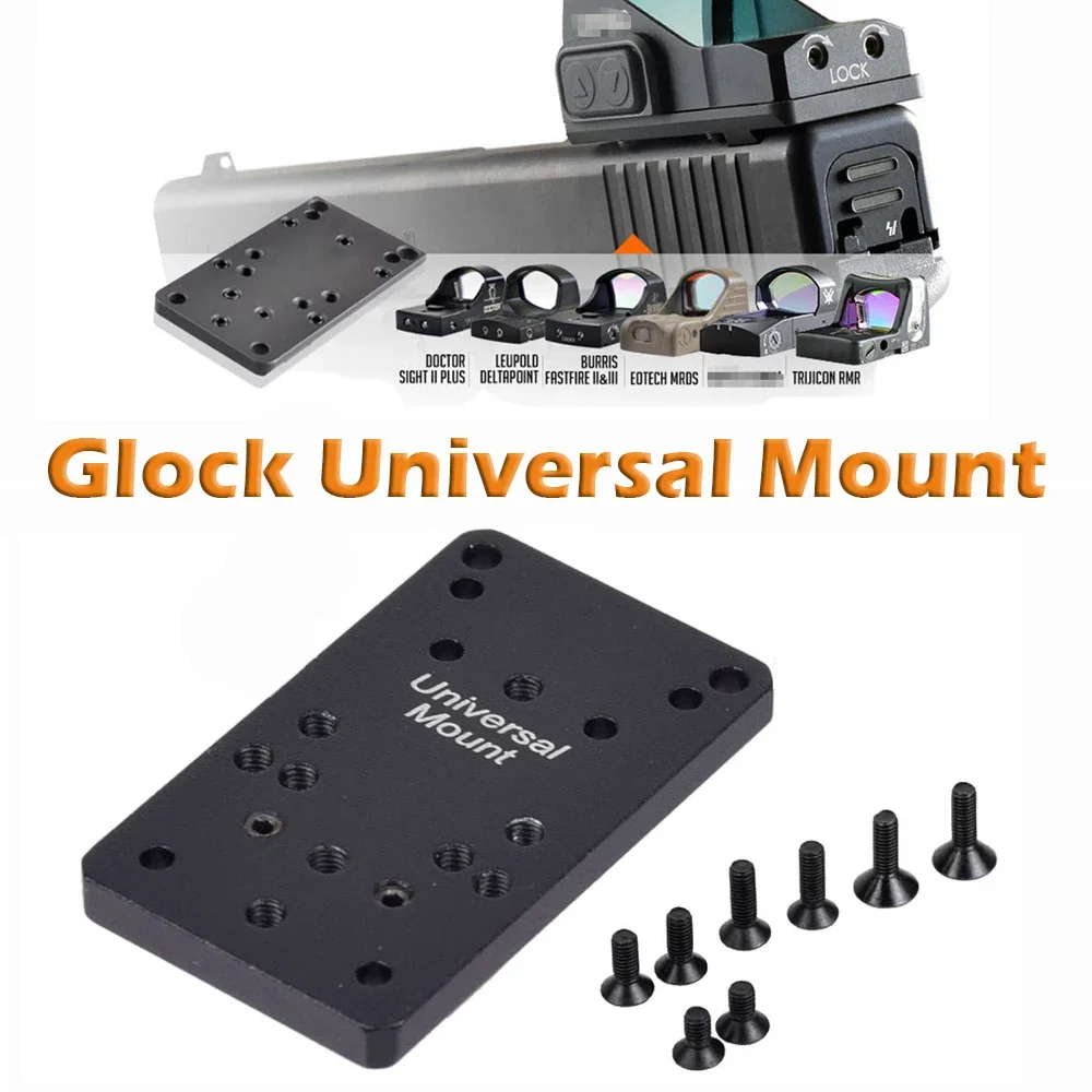 Placa de montaje Universal para mira Glock, pistola táctica de caza, Base óptica de alcance de punto rojo para adaptador MROS de pistola Glock 17 19