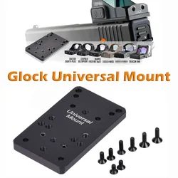 Placa de montaje Universal para mira Glock, pistola táctica de caza, Base óptica de alcance de punto rojo para adaptador MROS de pistola Glock 17 19