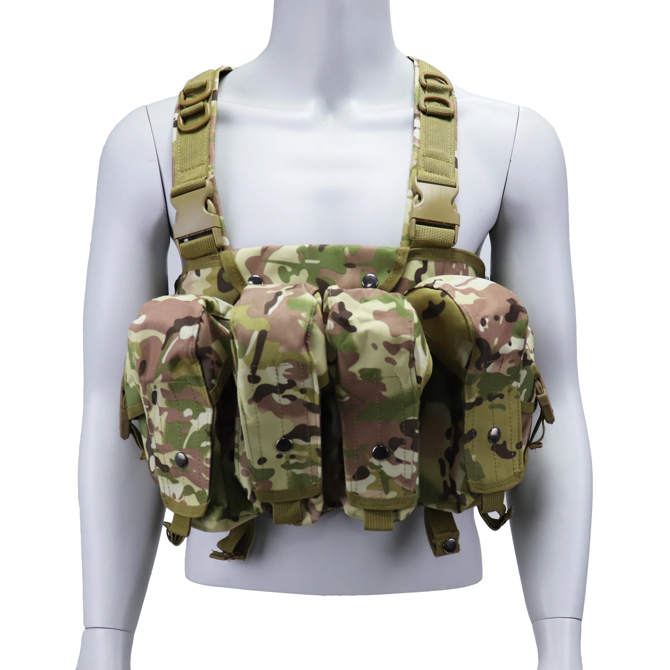 Equipo de pecho de combate al aire libre, accesorios de pistola de aire, balas de colores, bolsa de revista AK47 Molle, chaqueta de tanque de combate del ejército de caza - imagen 5