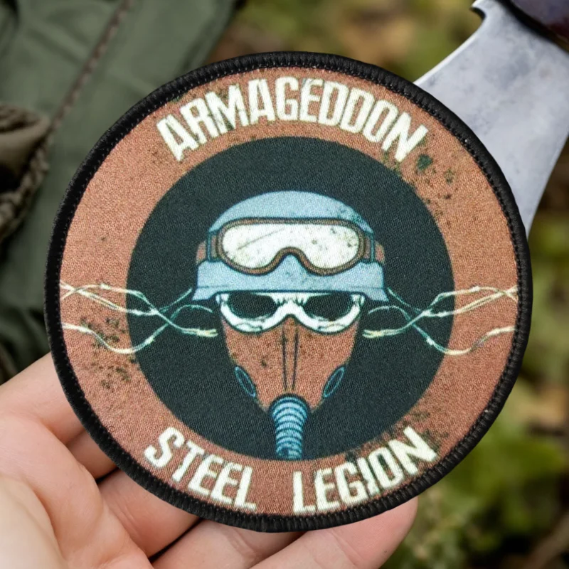 Parche de Impresión de la Legión de Acero de Armagedón, Parche Táctico con Gancho y Bucle, Insignia de Moral, Pegatinas para Mochila, Parches para Ropa - imagen 2