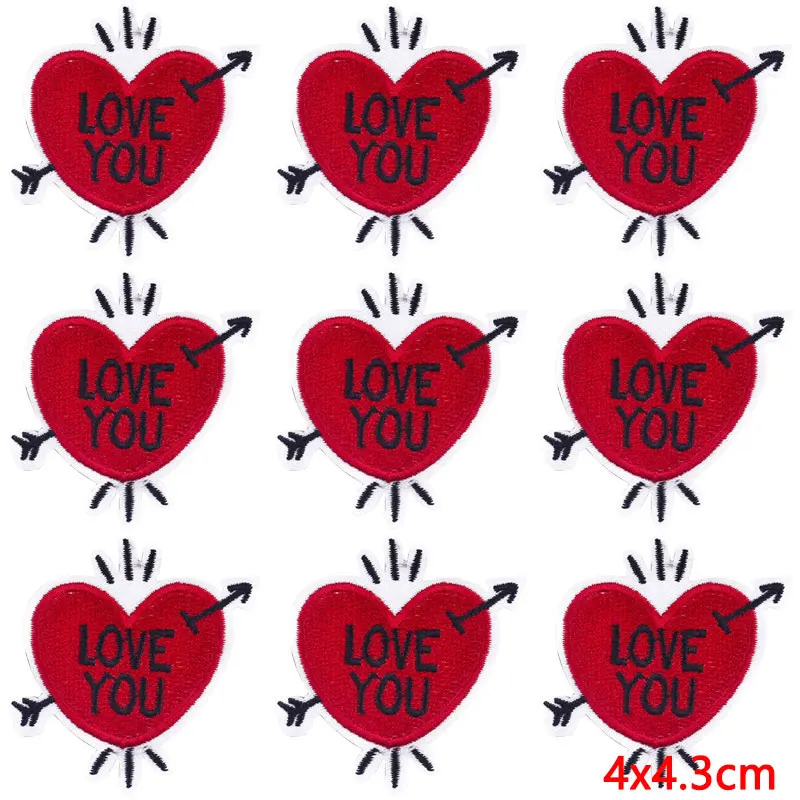 Parche bordado de amor para ropa, parche termoadhesivo de corazón con letras para ropa, pegatinas para planchar, APPI, 10 unids/pack - imagen 3