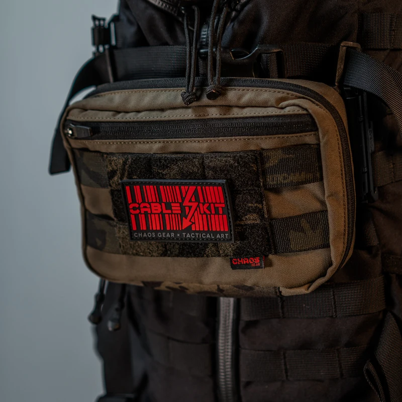 CHAOS GEAR-Kit de cables de conexión de PVC, arte táctico rectangular luminoso, insignia de flecha relámpago, modelo exclusivo para decoración de bolsas de ropa - imagen 5