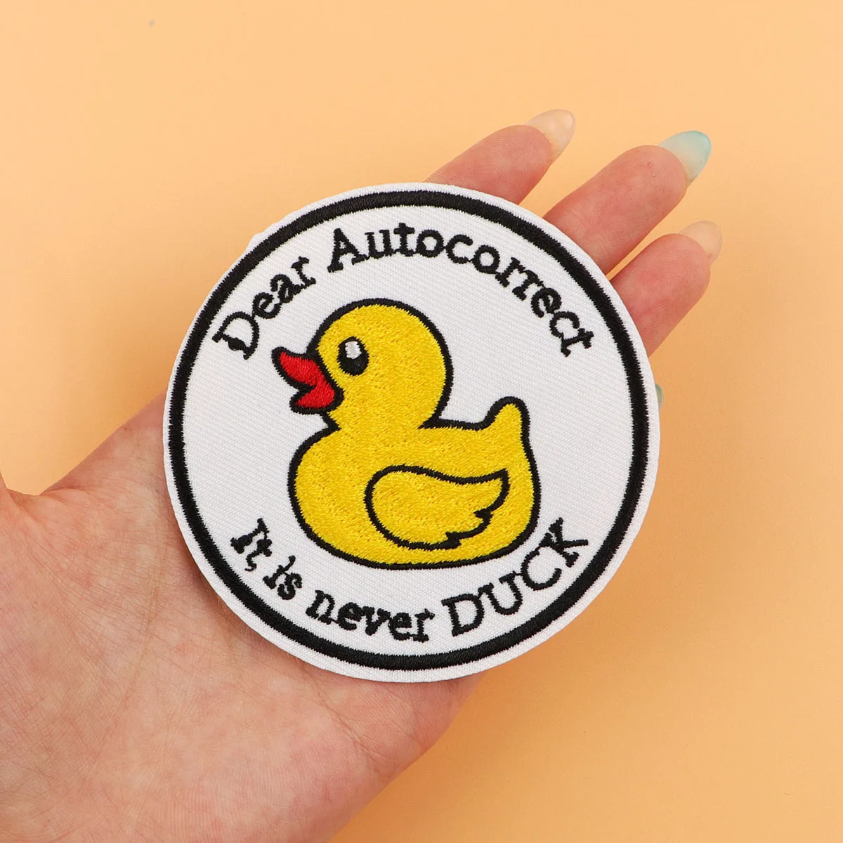 Parche bordado de pato bonito, citas divertidas, parches termoadhesivos para planchar para ropa, insignias para coser DIY