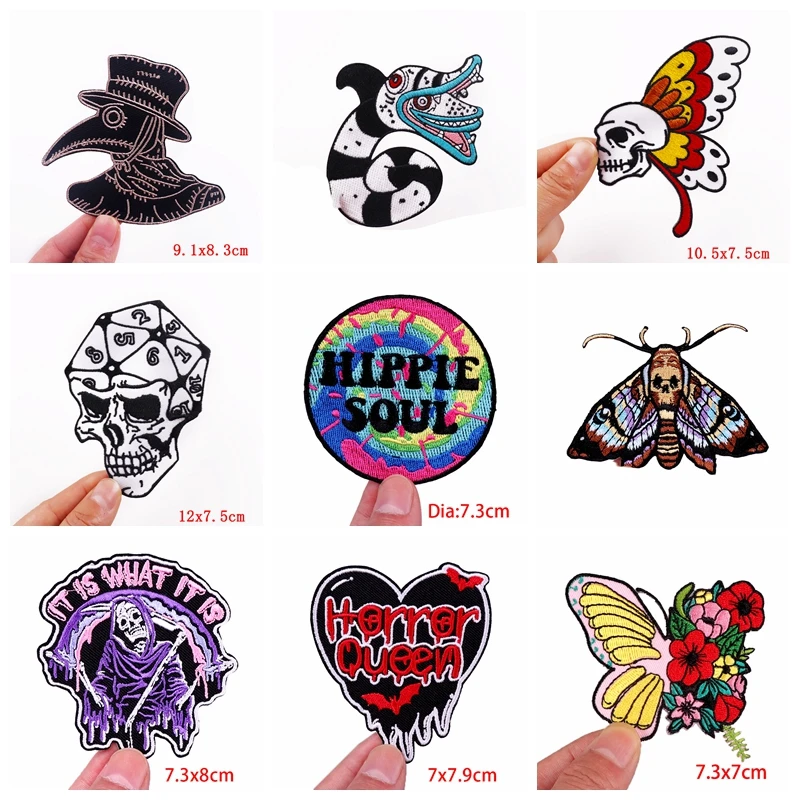 Parche bordado calavera punk gato negro – para jeans o chaleco - imagen 5