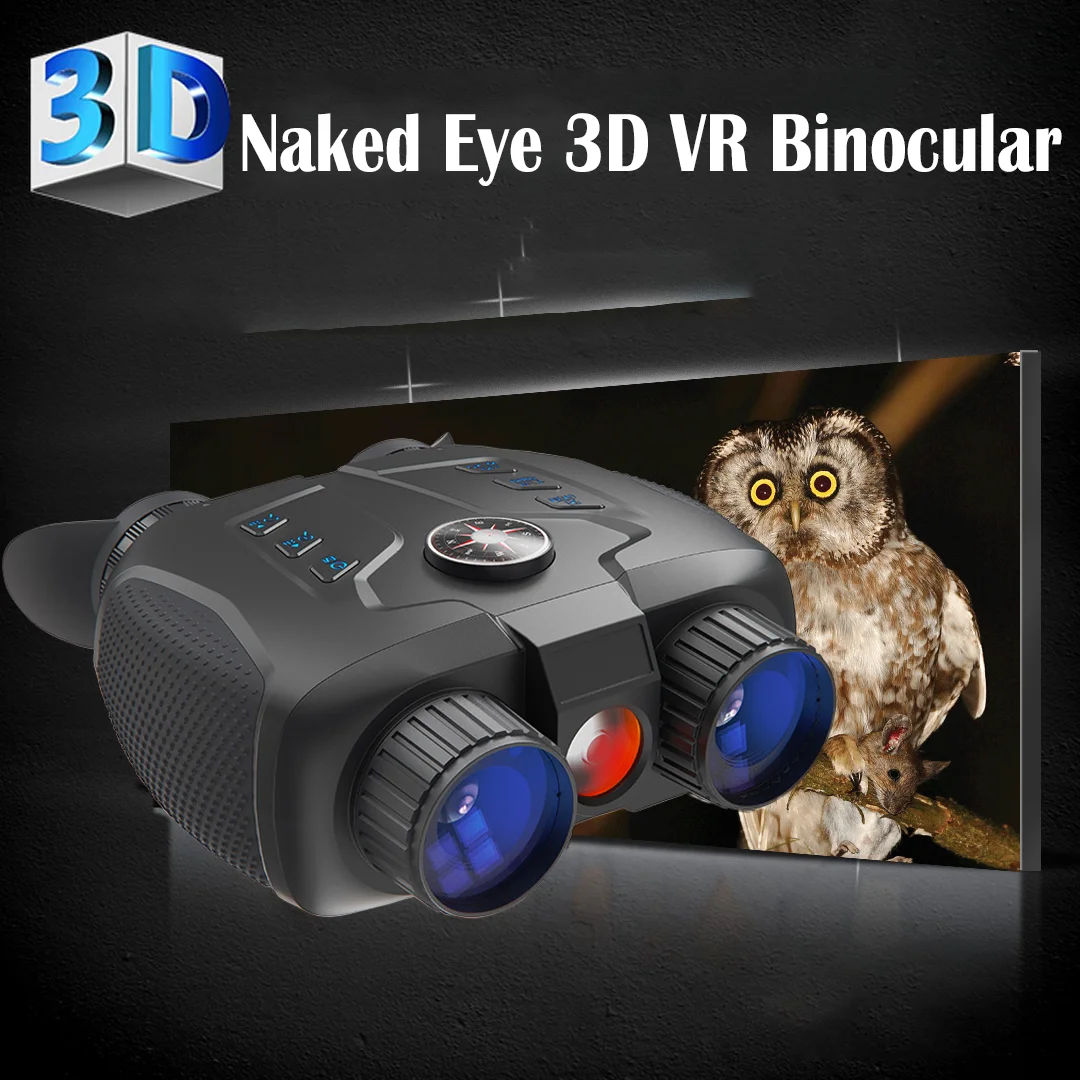 VRNV331 ojo desnudo 3D VR Binocular 4K 700m dispositivo de visión nocturna 5000mAh batería 6X Zoom Digital brújula gafas para caza