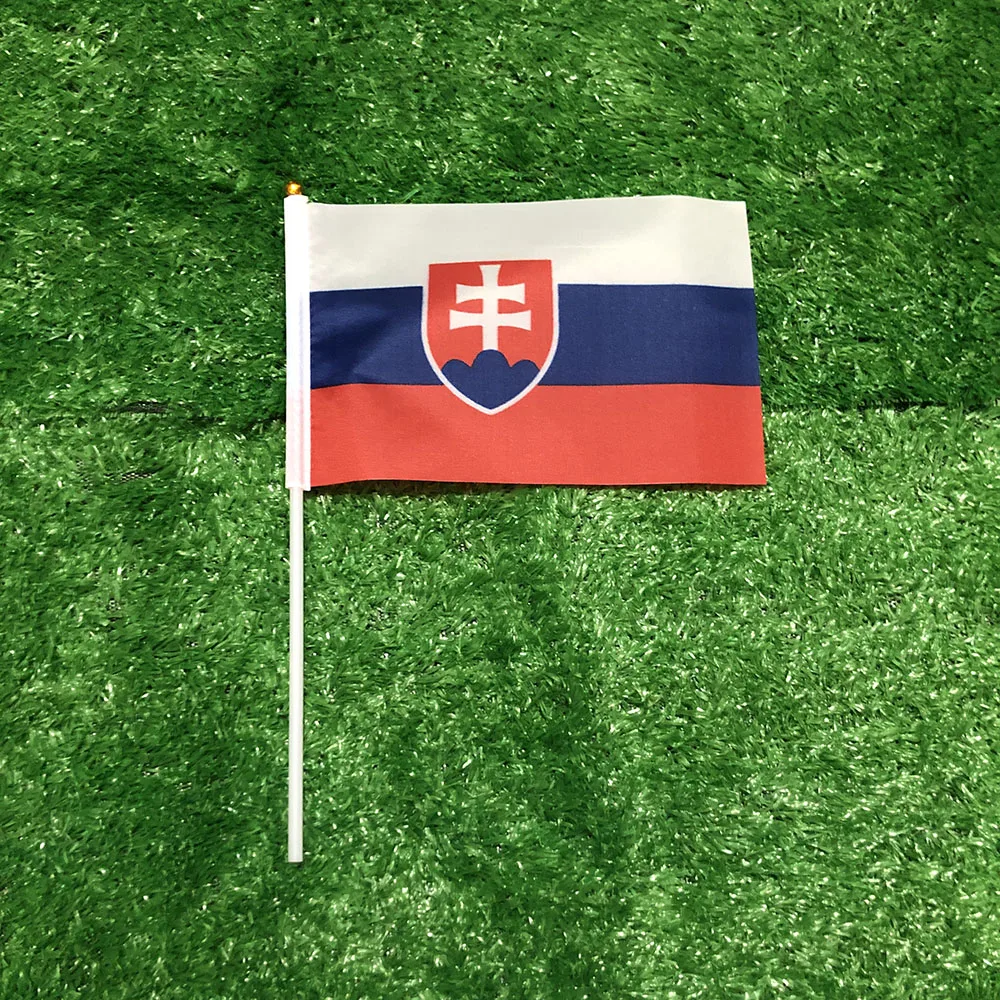 Bandera Eslovaquia 14x21 cm poliéster doble cara exterior - imagen 3