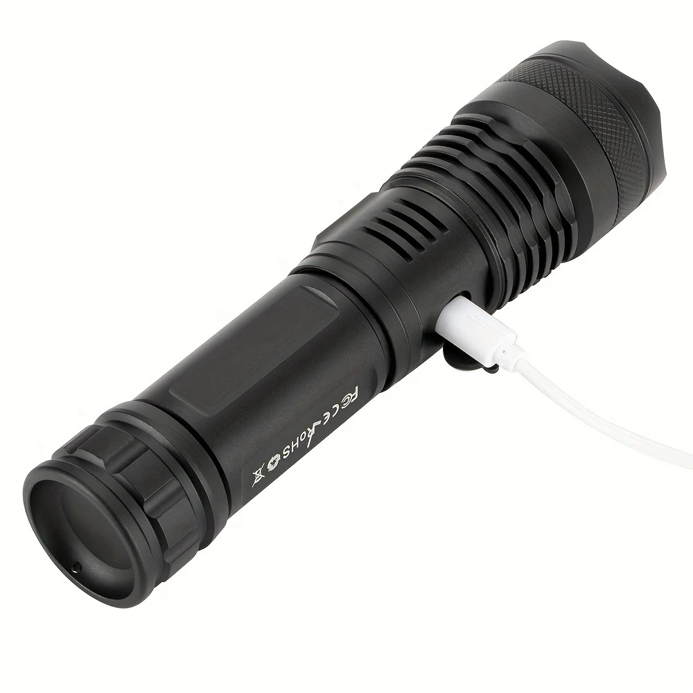Linterna táctica LED con zoom IPX4 resistente para acampada y caza - imagen 4