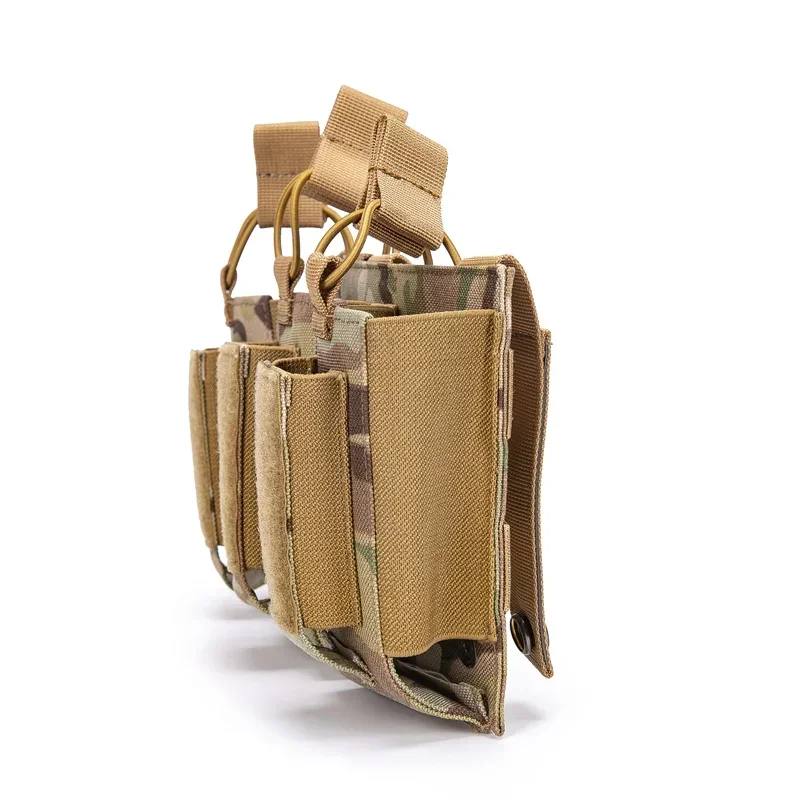 Bolsa táctica para revistas de tres pistolas Edc, accesorio para sistema Molle M4 M14 M16 AK AR Glock, revista universal - imagen 2