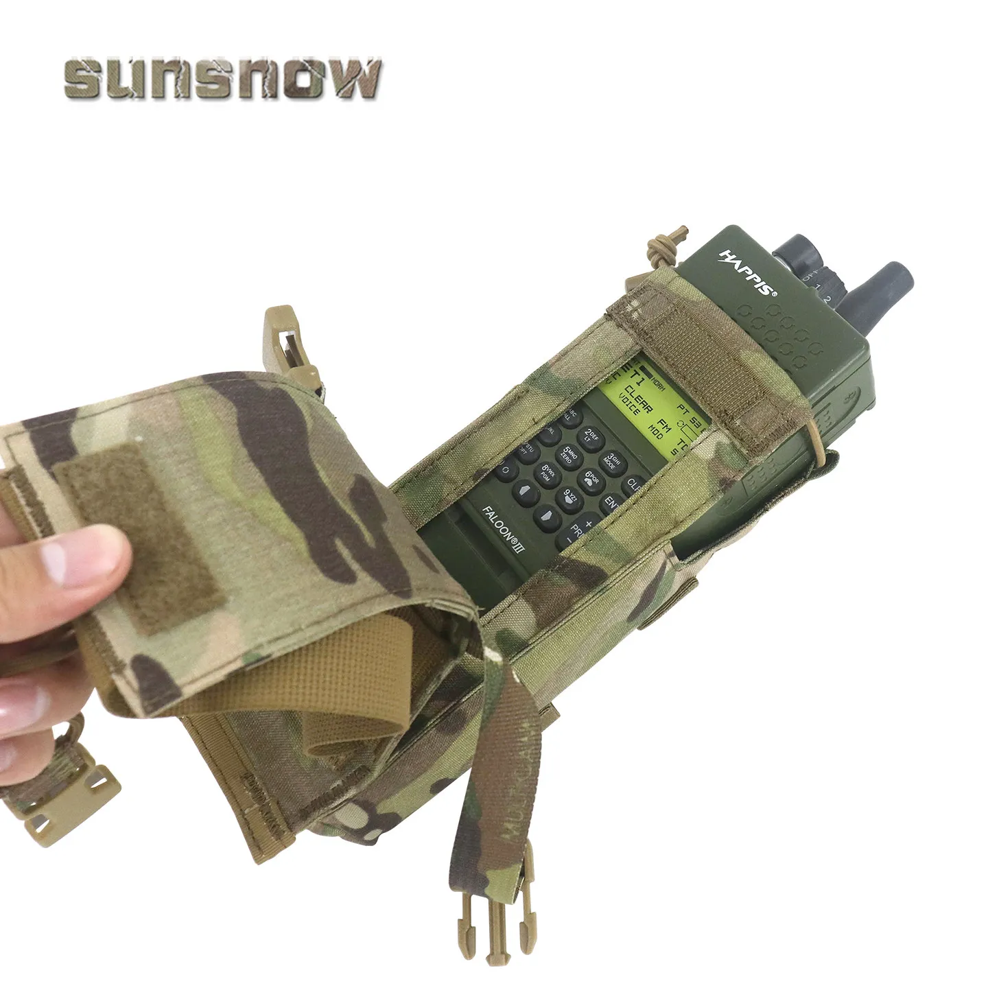 Chaleco táctico MOLLE con bolsa lateral para radio PRC-152 - imagen 5