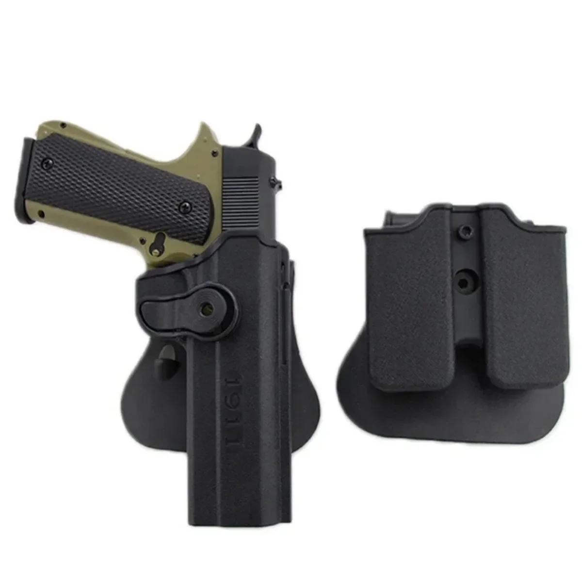 Funda táctica para pistola Colt 1911 Berett M92, funda para cinturón Airsoft con bolsa Mag para Glock 17 19, accesorios para pistola de caza - imagen 5
