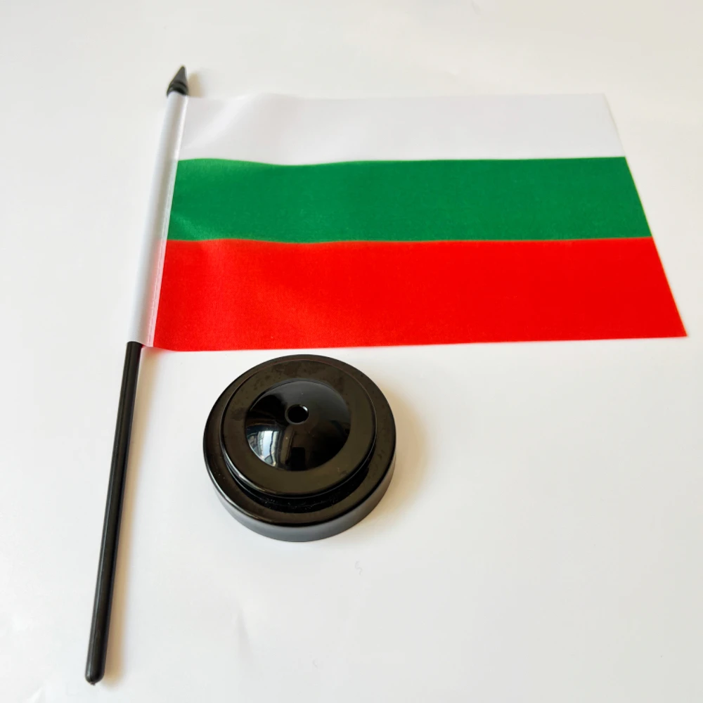 Bandera de escritorio de Bulgaria de 14x21cm, bandera de escritorio con bandera de Bulgaria de 30cm, decoraciones de celebración para eventos y festivales en el hogar - imagen 5