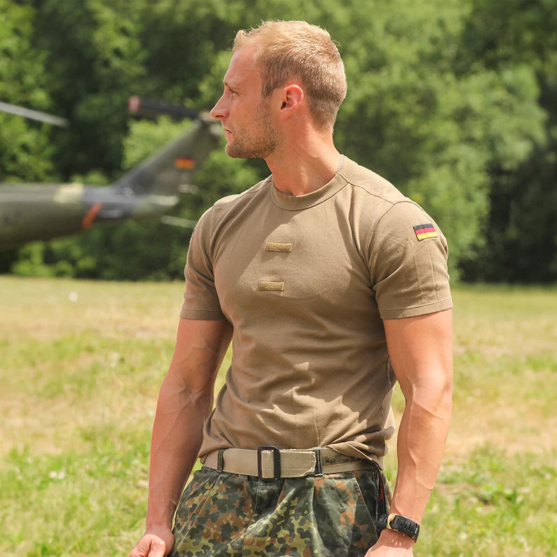 Entrenamiento físico táctico al aire libre deportes y Fitness ropa de entrenamiento de manga corta de algodón puro - imagen 2