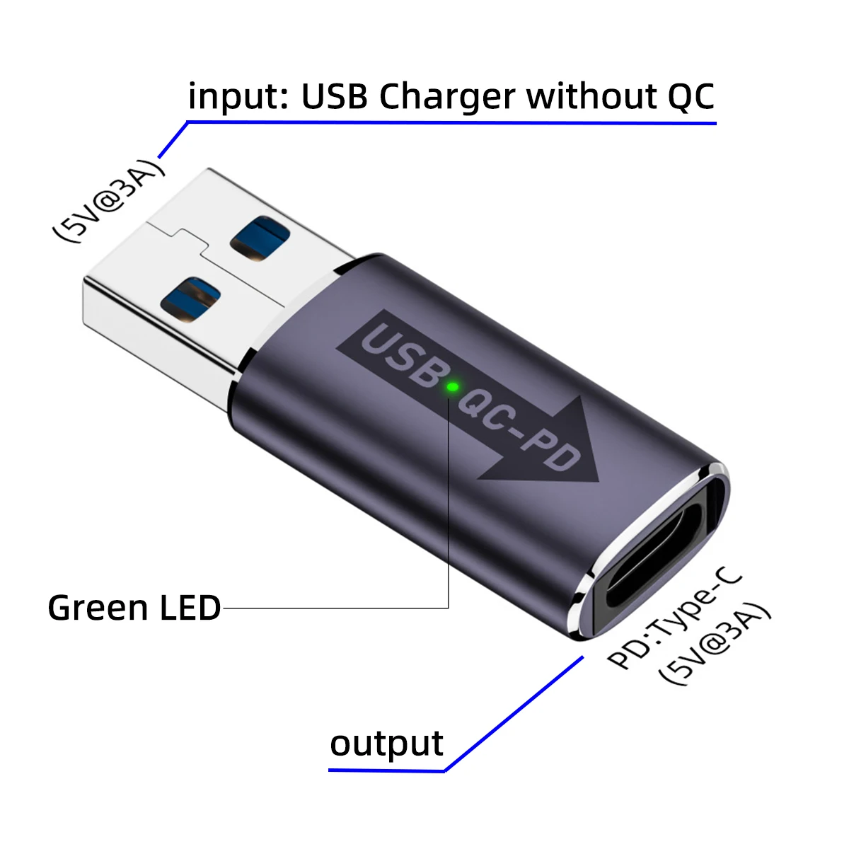 CY-adaptador de corriente de datos para tableta, teléfono, portátil, USB 2,0 A macho QC A USB-C tipo C QC PD hembra 5gbps, 2 unidades por juego - imagen 2