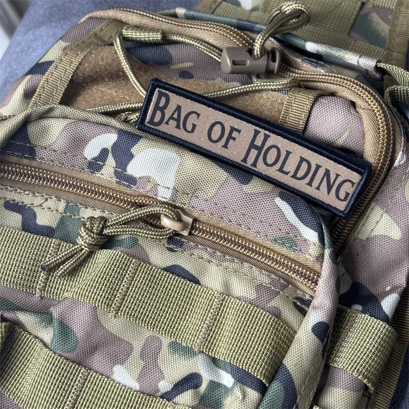 Parche estampado "BAG OF HOLDING" para ropa, insignia de moral táctica, parche militar con gancho, pegatina para mochila, brazalete