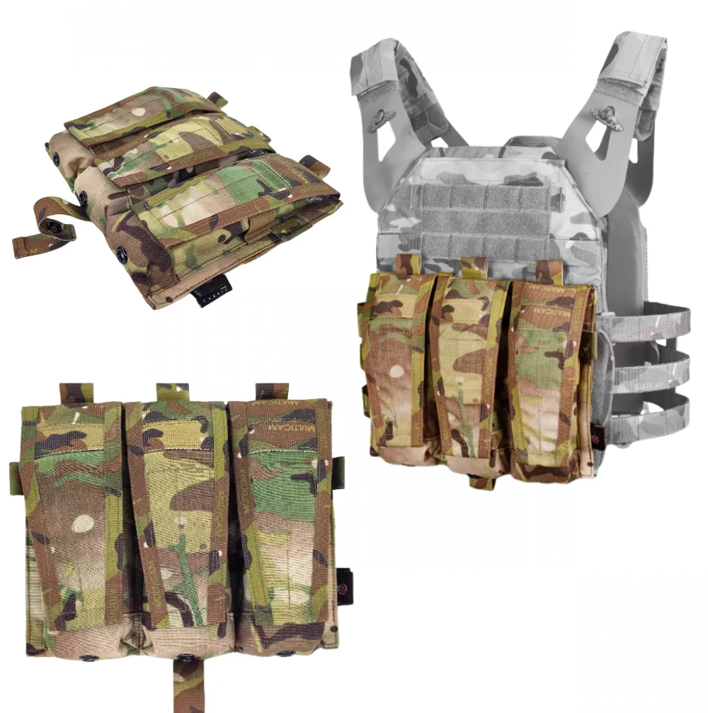 Bolsa táctica M4 Triple para revistas, bolsa Molle Mag para Airsoft, equipo CP AVS JPC, chaleco, bolsa de expansión del Panel frontal - imagen 2
