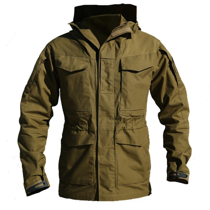 Chaqueta cortavientos impermeable para hombre, abrigo de piloto de vuelo, sudadera con capucha, tres colores, M65, Reino Unido, invierno, otoño - imagen 5