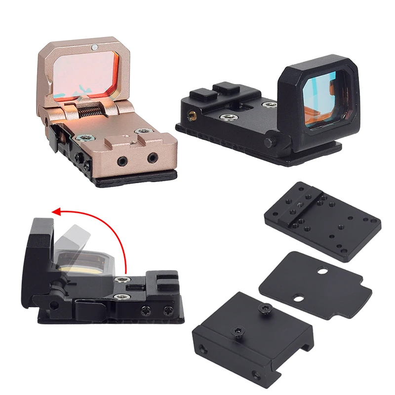 Mira telescópica táctica abatible hacia arriba con punto rojo, colimador, pistola, mira telescópica para G19 MOS 1913, montura óptica de caza