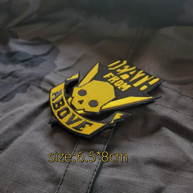 Parches tácticos militares de calavera Death From Above, Parche de gancho y bucle, pegatinas de mochila para insignias de ropa - imagen 3