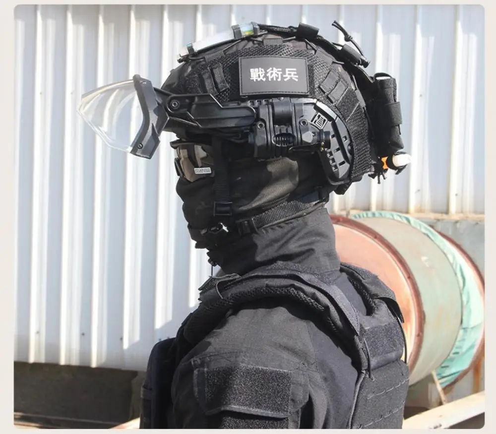 Casco táctico Universal ajustable de 90 grados, montaje en Riel, Visor abatible hacia arriba, gafas para casco rápido/MICH - imagen 4