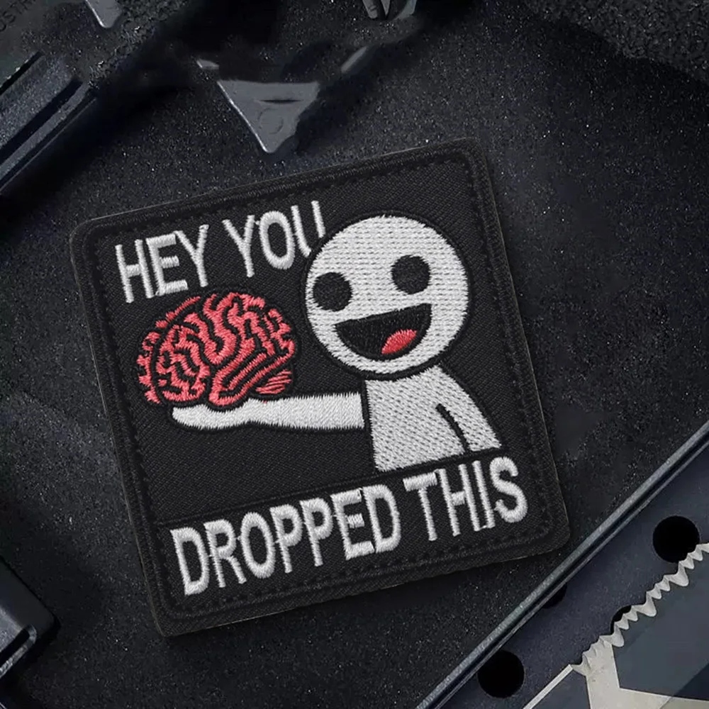 Parche bordado HEY YOU DROPPED THIS, parche divertido de gancho y bucle, insignia de moral táctica, brazalete militar, accesorios para mochila, pegatinas - imagen 3