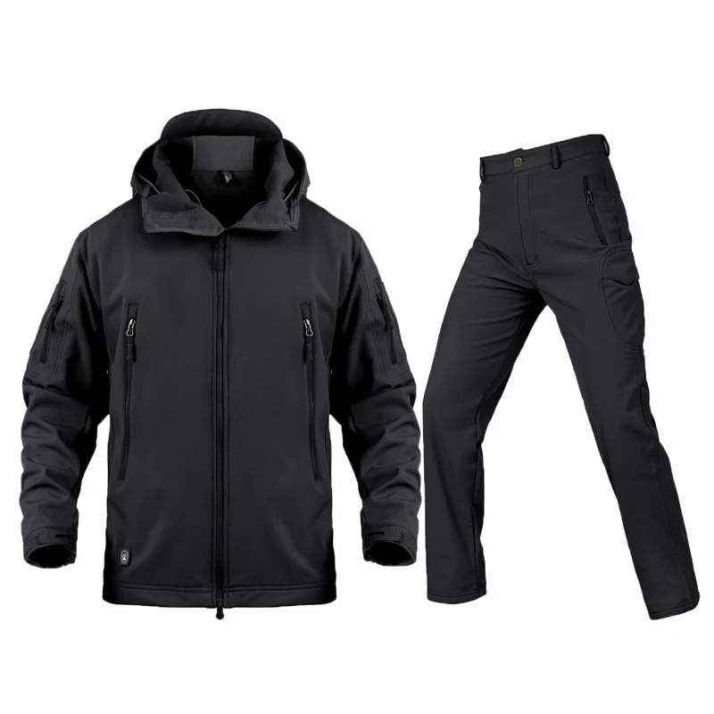 Kryptek-Chaqueta táctica negra, conjunto de uniforme al aire libre, impermeable, a prueba de viento, piel de tiburón Lurker, suave, TAD, ropa de caza - imagen 4