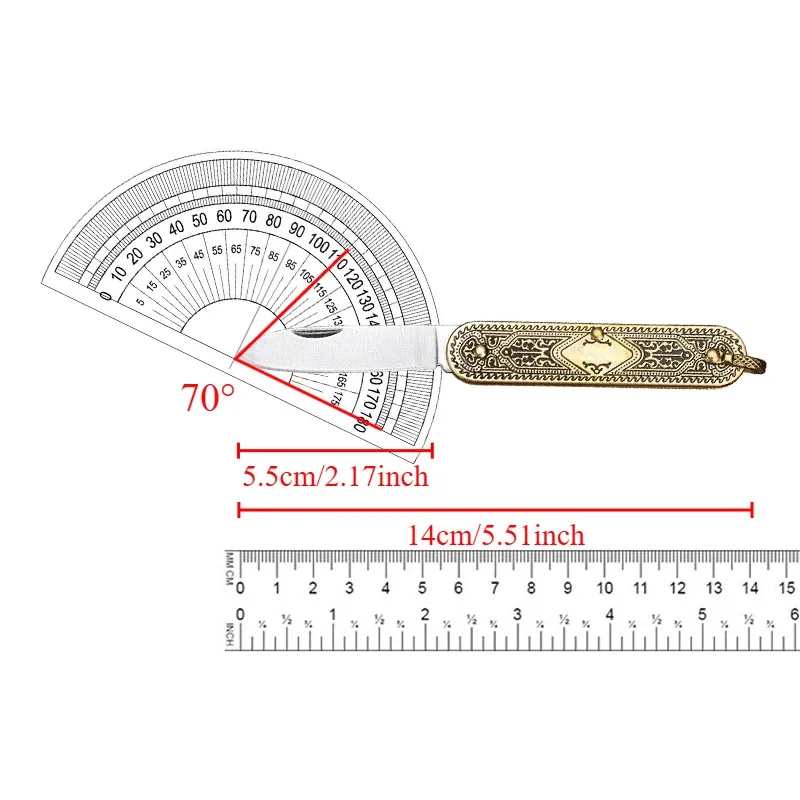 Mini cuchillo plegable retro con mango de latón, cuchillo llavero, cuchillo de fruta multifuncional para transporte al aire libre y diario. - imagen 5