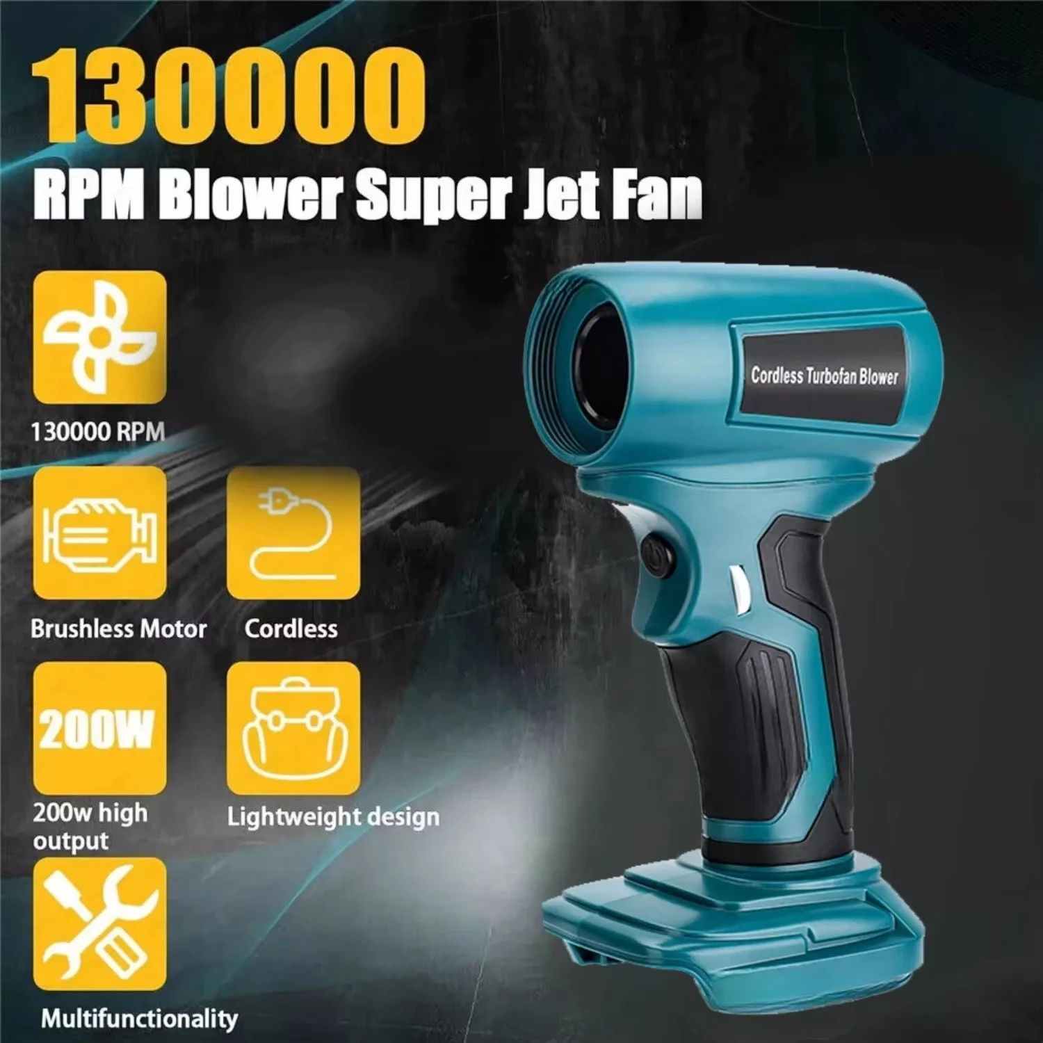 Accesorios de herramientas eléctricas para Ryobi, soplador Turbo sin escobillas con batería de 18V, pistola de aire violenta, ventilador de mano, herramienta de limpieza de teclado de ordenador - imagen 2