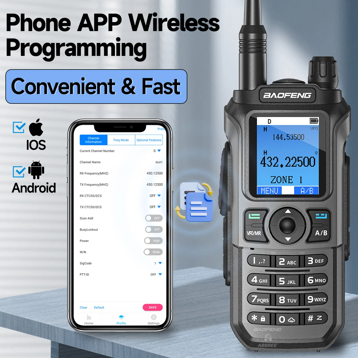 BAOFENG UV-21 PRO Walkie Talkie multibanda Bluetooth aplicación programación frecuencia de copia inalámbrica 1000CH NOAA AM actualización V3 Ham Radio - imagen 5