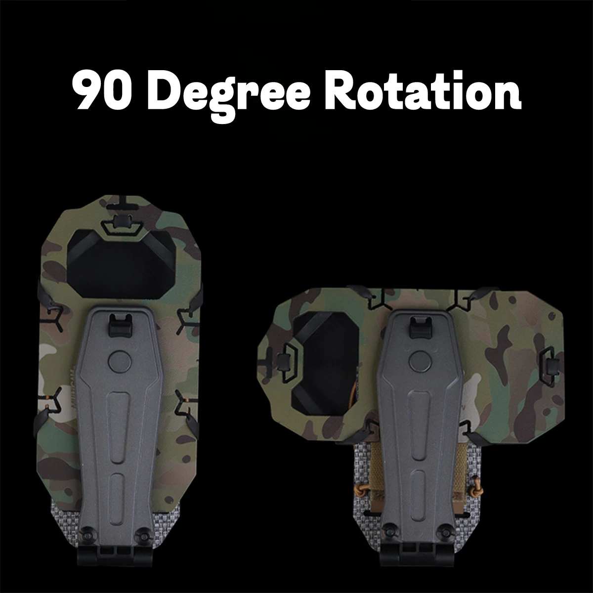 Placa de navegación plegable, soporte giratorio de 90 ° para teléfono móvil, chaleco de caza, montaje en el pecho, MOLLE, portador de placa ajustable para teléfono inteligente - imagen 3