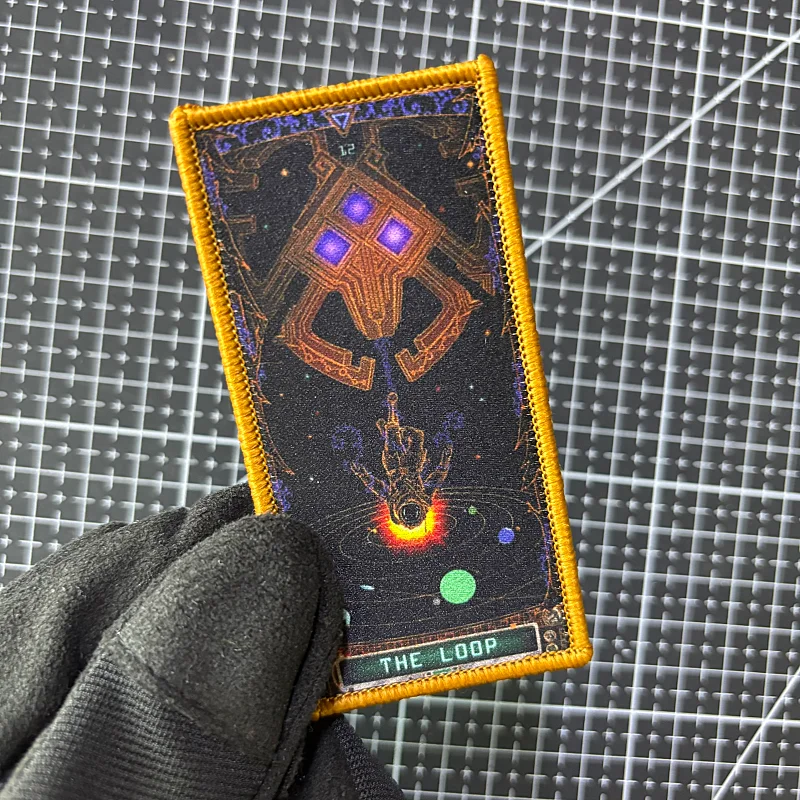 Parche táctico de cartas de juego, insignia de moral LOOP, brazalete con estampado de gancho y bucle, pegatina de cartas de Tarot - imagen 5