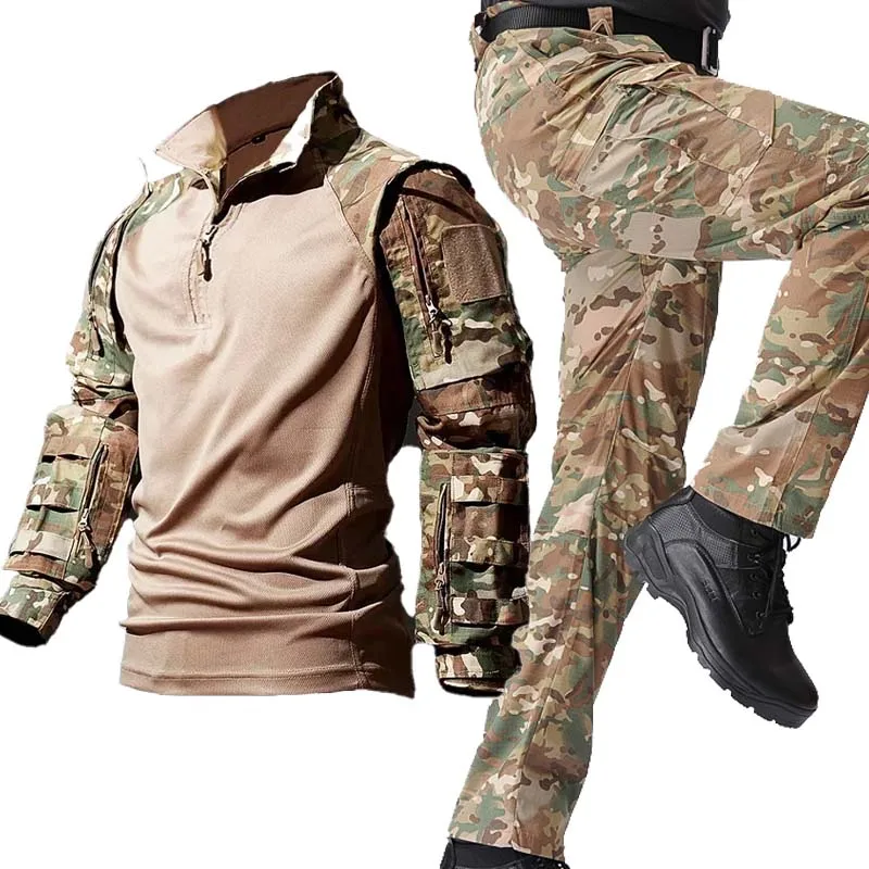 Uniforme para exteriores, trajes de camuflaje, camisas tácticas, conjunto de entrenamiento, ropa de trabajo del ejército, pantalones, ropa para hombres, traje de caza - imagen 2