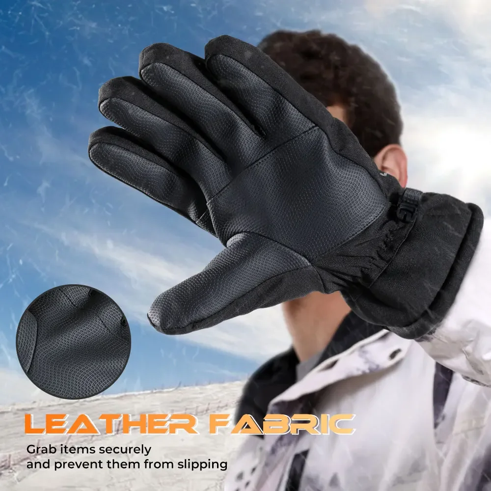 Guantes de esquí deportivos para hombre y mujer, manoplas cálidas antideslizantes con pantalla táctil, impermeables, para Snowboard, senderismo, escalada, ciclismo, nieve, Invierno - imagen 4